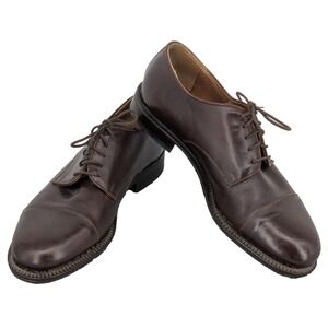 Italian Mens Oxford Shoes  SZ 9.5  Brown Leather STEEPLEGATE  Lace Up